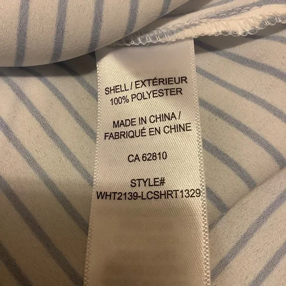 RICKI’S LONG SLEEVE WHITE & BLUE STRIPED LACE-UP BLOUSE/ Size 14 - Picture 12 of 12